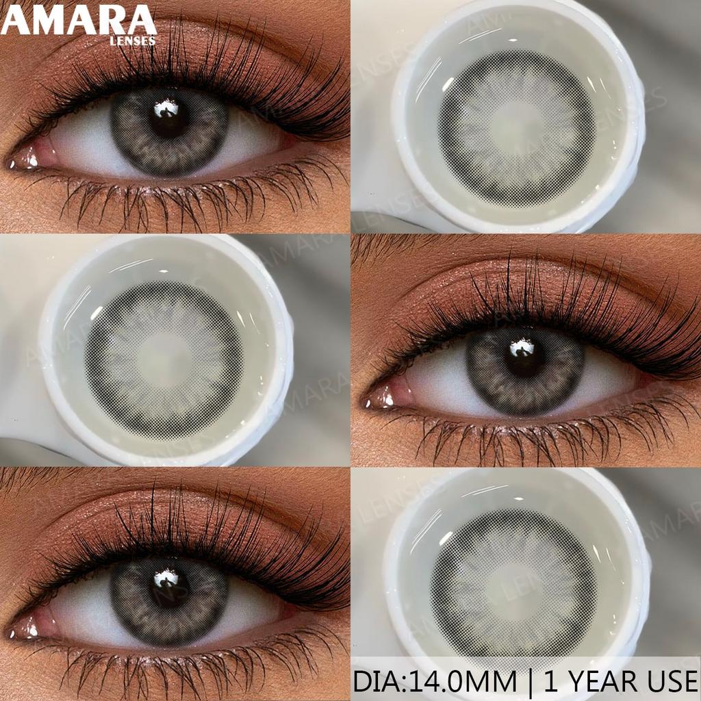 AMARA Brown Color Contacts for Eyes Makeup Eyes Lenses Gray Pupils Blue Eyes Contacts Colorful Makeup Black Lens for Party