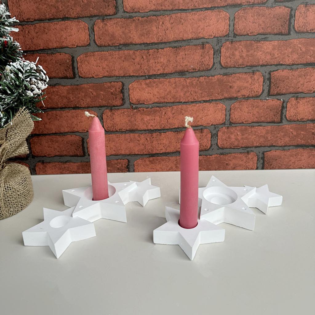 Unique Star Candle Holders Silicone Mold Convenient Silicone Mold For Crafting A Trio Of Interlinked Star Candle Stands