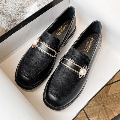 Mocasines de Mujer Talla Grande 43 Nuevo Estilo de Moda Hebilla de Anillo Metálico Cuero PU Slip-On Zapatos de Dama de Oficina Talla Grande Mujer Zapatos Planos