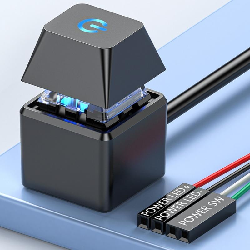 Desktop Computer External Power Button with LED Lights for Motherboard Power Switching Button