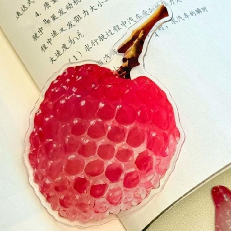 10Pcs Cartoon Fruit Bookmarks Realistic Fruit Acrylic Bookmarks Reading Aid For Book Lovers Library Travel Daily Use