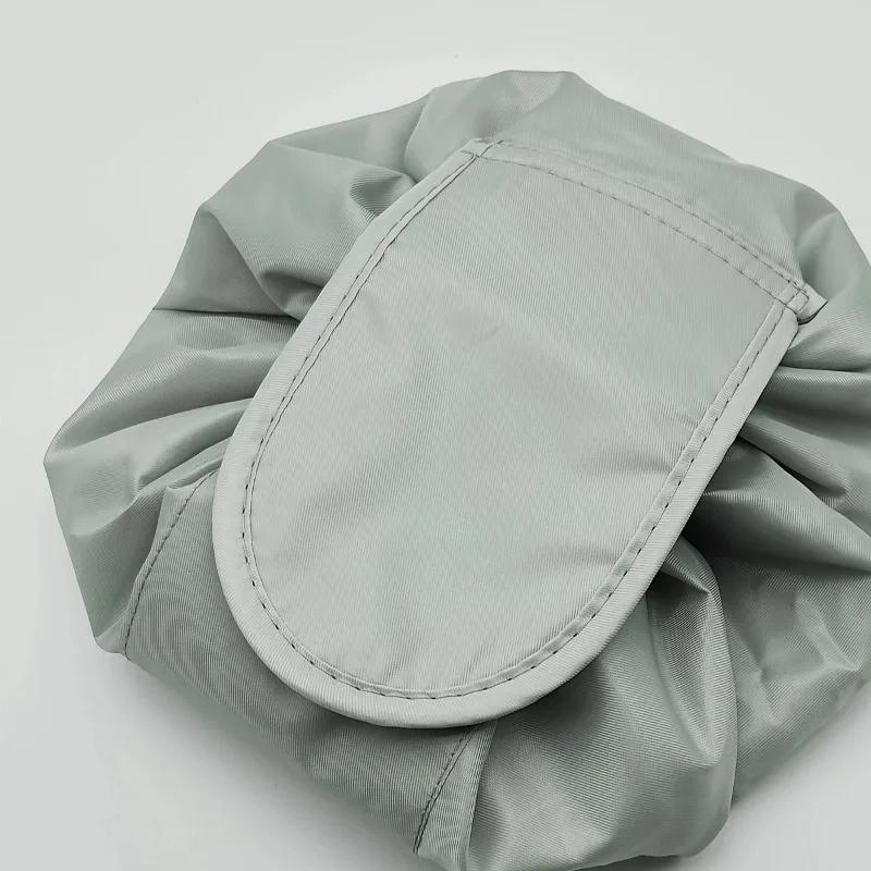 Polyester Lazy Drawstring Makeup Bag Portable Travel Storage Bag One Pack