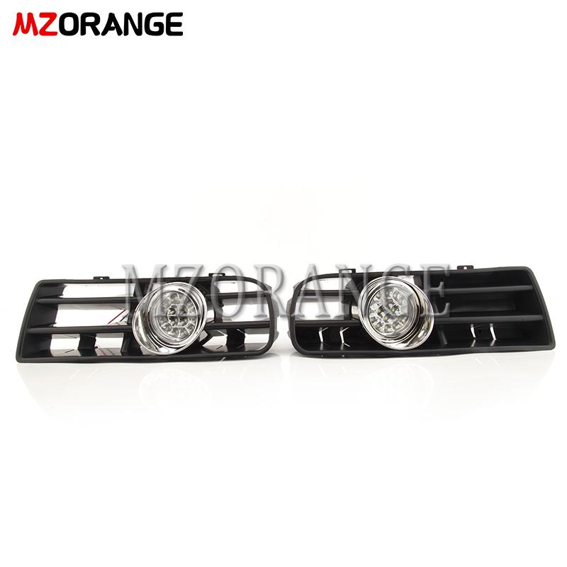 Fog Lights LED for VW Golf 4 MK4 GTi TDI 1997-2006 Headlight DRL Driving Fog Lamp Racing Grill COVER Car Accessories 1 Pair