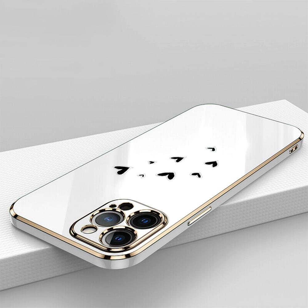 N83 Heart and Leaf Art Plating Edge Soft TPU Phone Cases for Samsung A54 A13 A14 S24 Plus S23 Ultra S20 S21 FE A55 A05 A52s Shockproof Cover