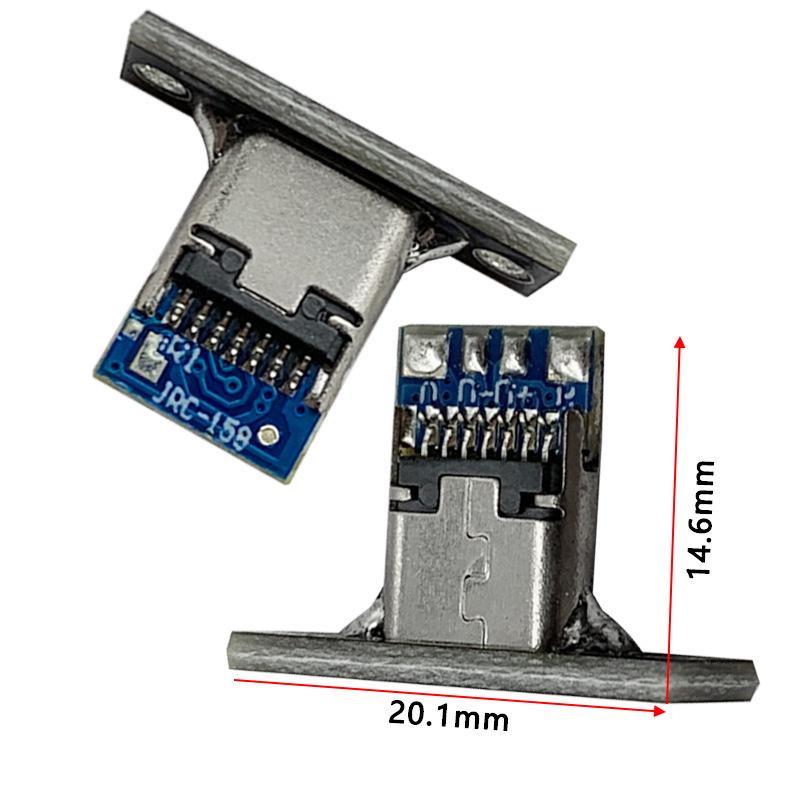 USB-C Female Port with Mounting Plate for Keyboard/Charging Port Modification - DIY Data Cable Welding Socket Connector