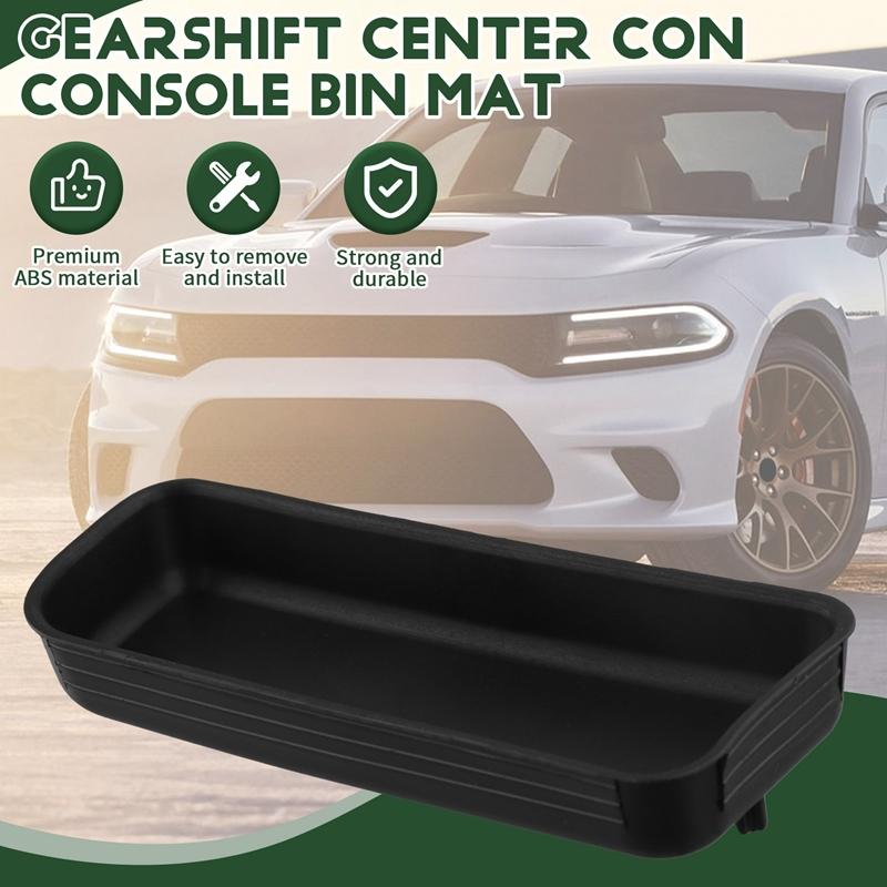 Black Gearshift Center Con Console Bin Mat For Dodge Charger 2015- Charger Storage Box Mat 68398671AA 68443397AA