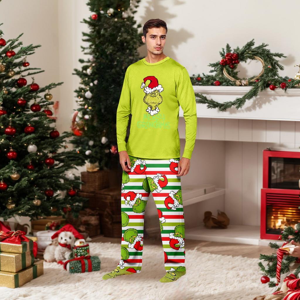 Parent-child Christmas Print Home Suit Long-sleeved Top And Pants