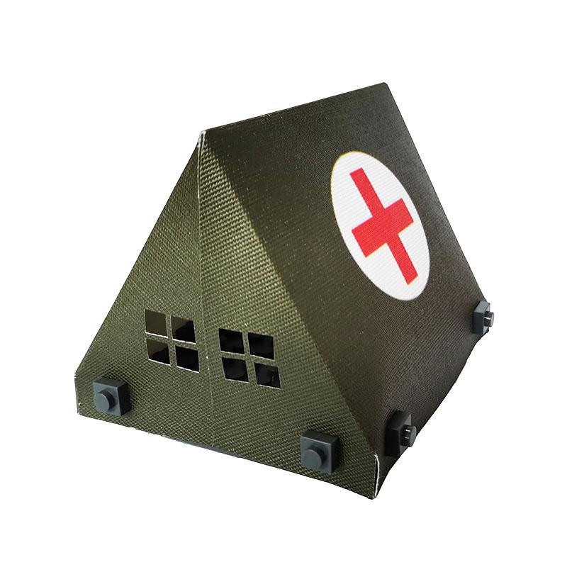 Military Camouflage Tent Battle Field Tentage Building Blocks Marching Tent Army Soldier Medical Team MOC Brick Toy Weapon