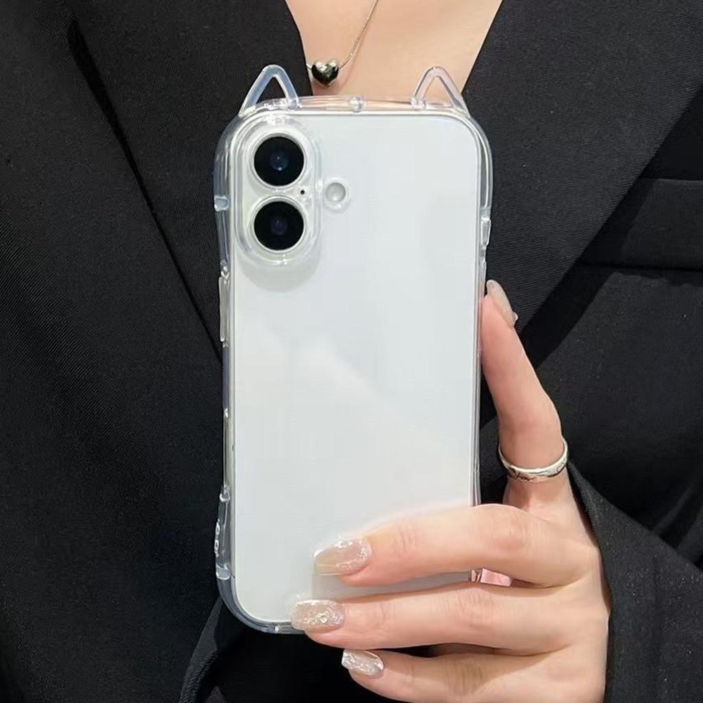 For IPhone15 Promax Cat Ear Shell Cooling for Apple Mobile Phone Case Summer Premium for Apple 13 Lanyard