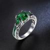 Fashion Wedding Hollow Rings For Women Vintage Green CZ Stone Ring Bague Femme Silver Color Engagement Ring Anillos