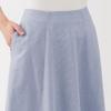MUJI Women's Cool Flared Skirt, BE1VTA5S, Sax Blue Stripe, Size M