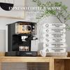For Professional Electric Espresso Coffee Machine Semi-Automatic Brew System 20Bar Visible Water Tank Easy Clean Household