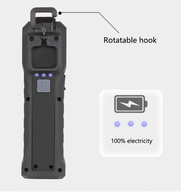 Rechargeable LED+COB Work Light Portable Magnetic Folding USB Charging Handheld Flashlight