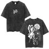 Washed Vintage Anime The Seven Deadly Sins Lion's Sin of Pride Escanor Double Sided Print T Shirts Manga Oversized T-shirts Unisex