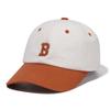 Non-Logo Curve Cap - Ivory/Orange