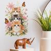 Cat Cartoon Decal Static Cling Wall Fridge Car Sticker Multipurpose Removable DIY Decor
