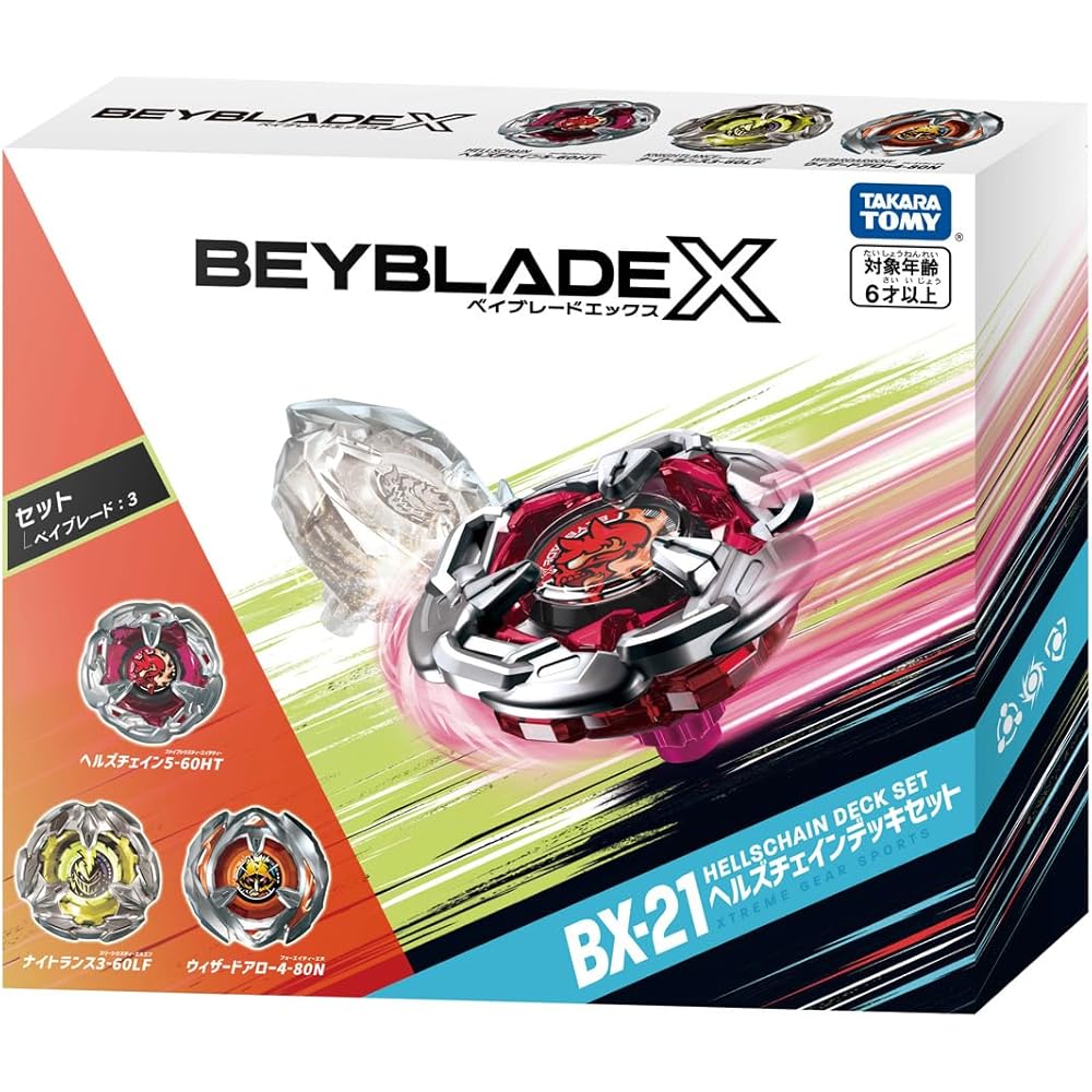 Takara Tomy Beyblade X BX-21 Hell's Chain Deck Set Metal Components