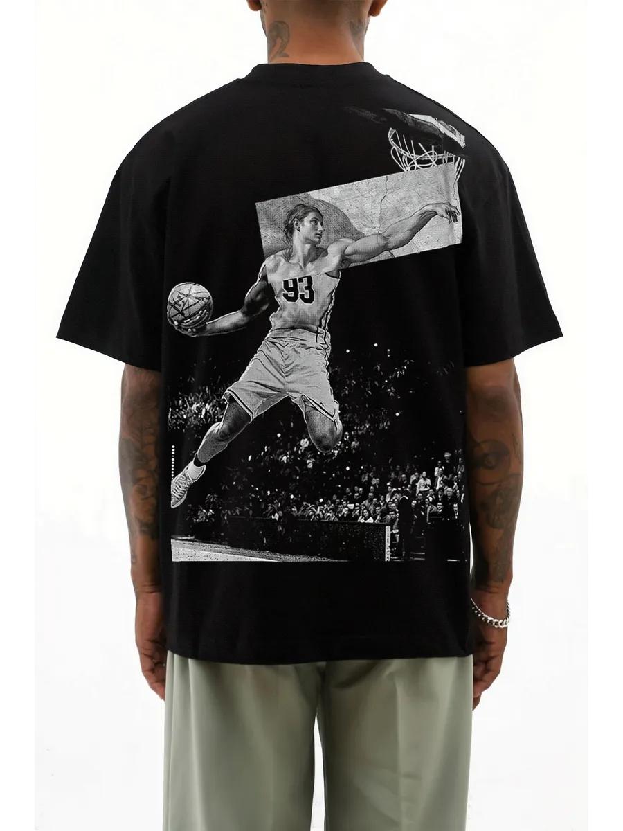 

T-shirt with basketball sport print on the back L