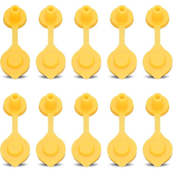 AUMEL 10 Pcs Yellow Fuel Gas Can Vent Cap Replacement for Plastic Gas Cans, Fuel Gas Can Jug Vents/Cap