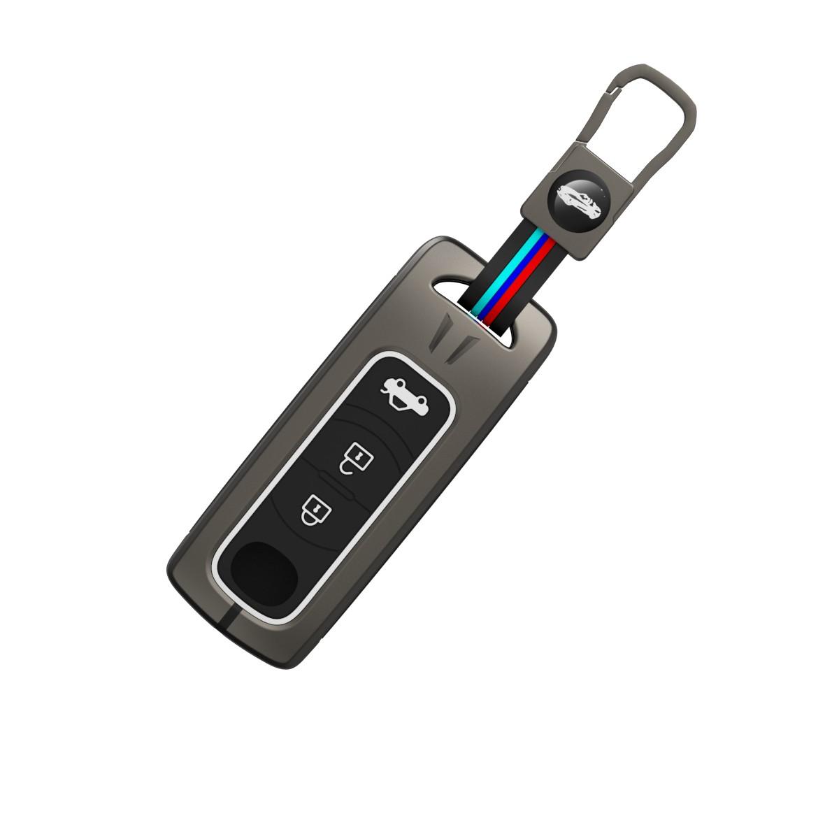 Business Car Key Cover Zinc Alloy + Silicone Key Bag Fit Mazda Smart Remote Protective Shell Keychain Accessories Mazda-A