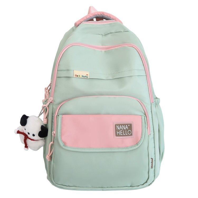 Schoolbag Korean version ins campus style solid color simple fashion versatile large capacity schoolbag junior high school student backpack