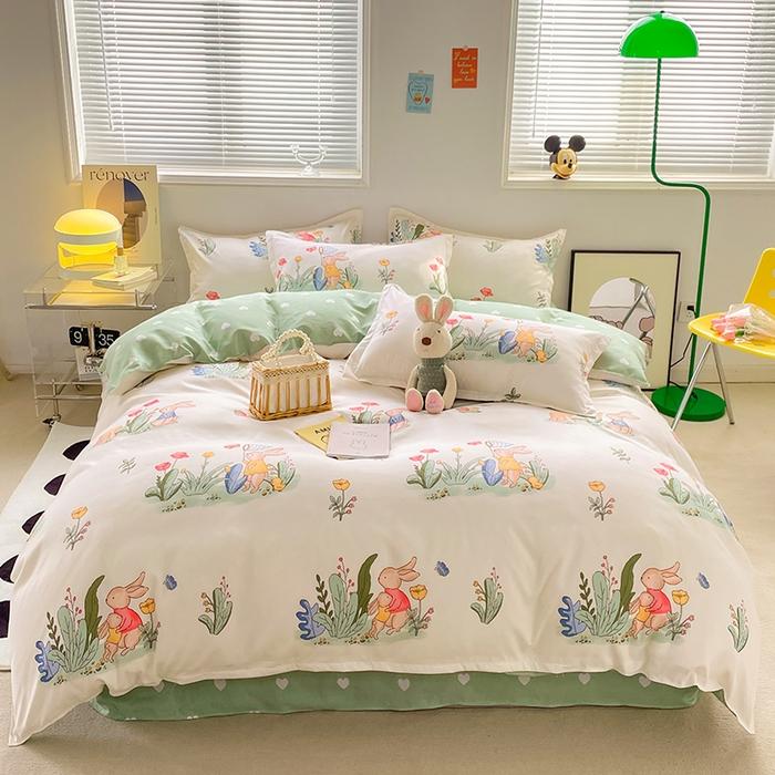 Cute Bear Duvet Cover Set Cozy Cartoon Bedding Set With Zipper Comfortable Breathable Reversible Comforter Cover For Girls Teens