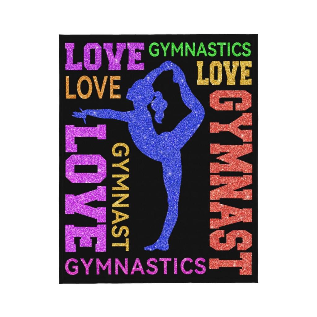 Love Gymnastics Fleece Throw Home Decor Soft Cozy Blanket Bed Couch Sofa for Girls Boys Teens Blanket 50"X40"