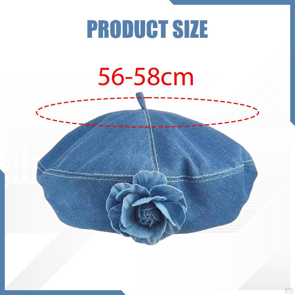 Hat Women Denim Cap Painter Beanie Headwear Comfortable Adjustable Drawstring Artistic