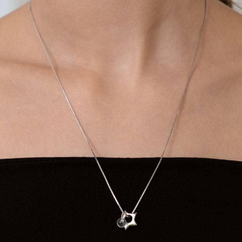 

TATIANA (925 Silver) Star and Crystal Pendant Long Necklace NZ2511 Gold Plated