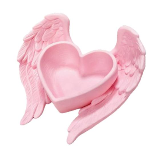 

Angel Wing Jewelry Tray 3D Printed Heart Ring Holder Dish Small Trinket Organizer Bowl for Rings Earrings Necklaces