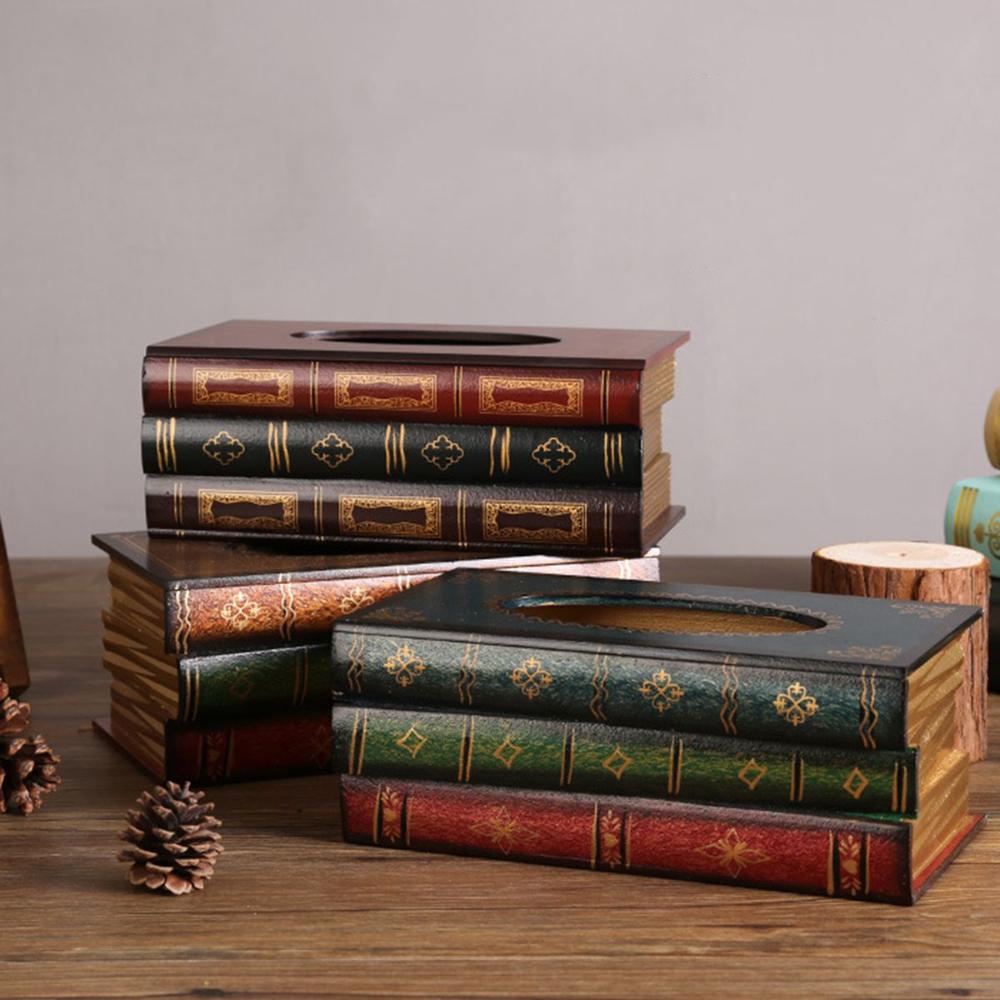 

Novelty Book Shaped Vintage Paper Towel Dispenser Tissue Holder Wipes Storage Case Napkin Box B красный