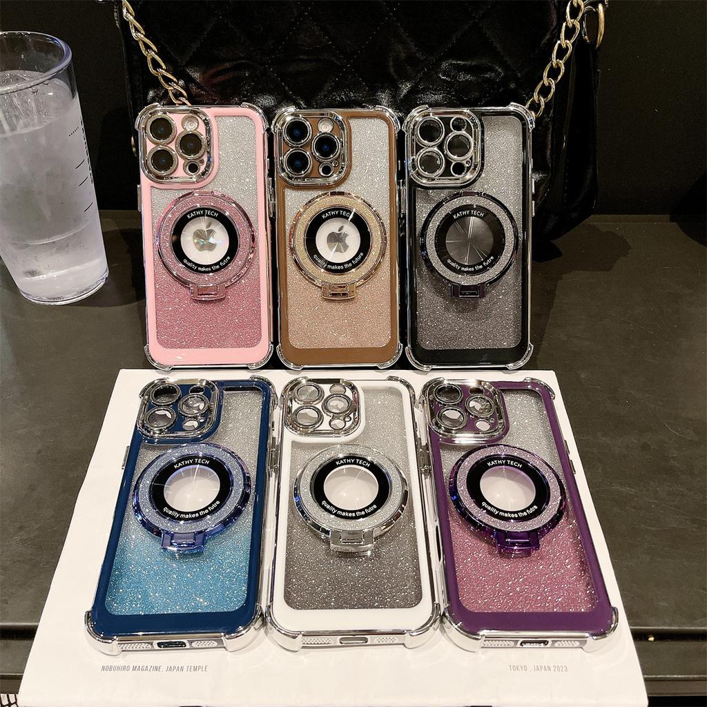 The Dual-color Stand Magnetic Phone Case Is Suitable for The IPhone16promax Shell and The Apple 15plus Protective Case To Prevent Drops