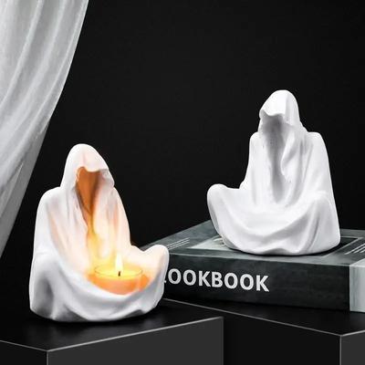 Ghost Wizard Creative Resin Candle Holder Bedroom Creative Decoration Halloween Party Atmosphere Set Candle Ornaments