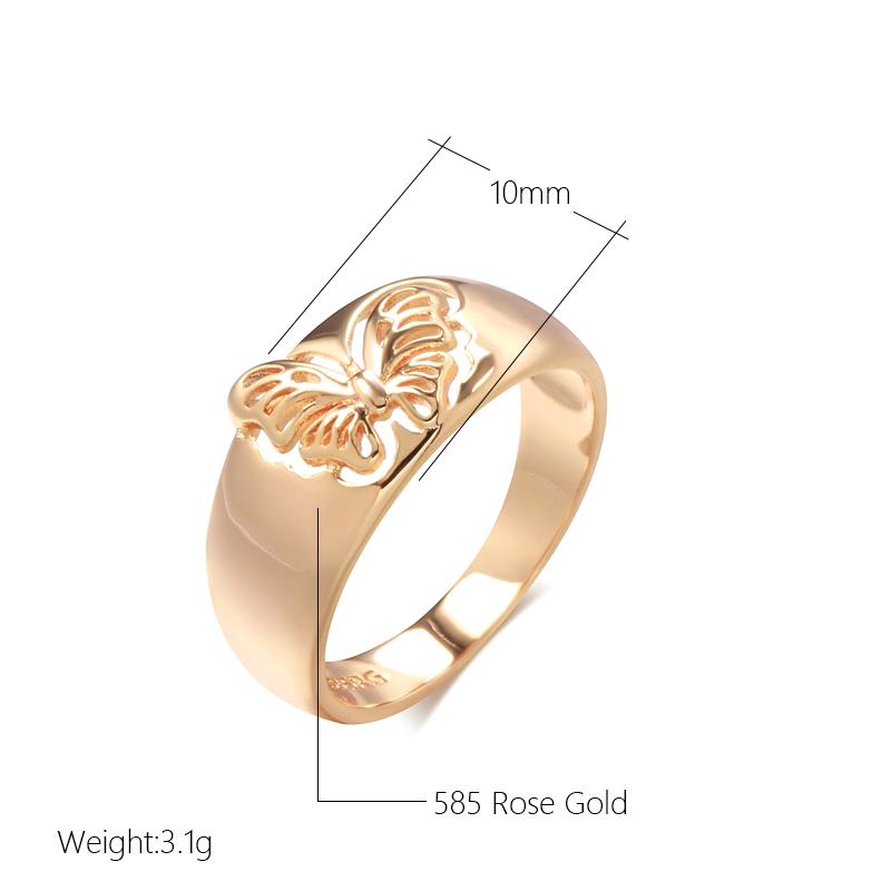 Fashion Glossy Rings For Women Rose Gold Simple Ethnic Bride Butterfly Rings High Quality Daily Jewelry New