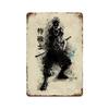 Japanese Samurai Metal Tin Signs Wall Art Character Posters Decor Home Room Decorating Picture for Bar Living Room