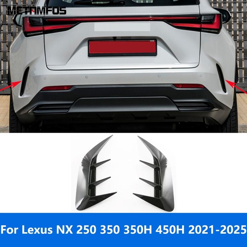 Rear Bumper Grille Spoiler Air Vent Outlet Trim For Lexus NX 250 350 350H 450H -2024 2025 Chrome Accessories Car Styling