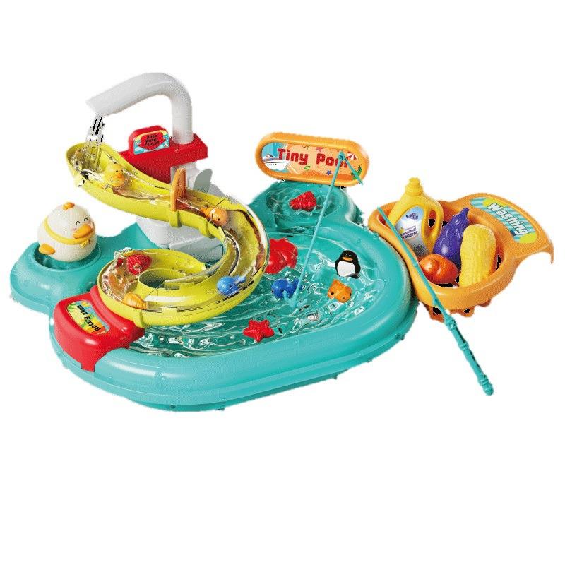 Children'S Electric Dishwasher Boys And Girls Play House Kitchen Automatic Water Play Educational Fishing Toys Water Park