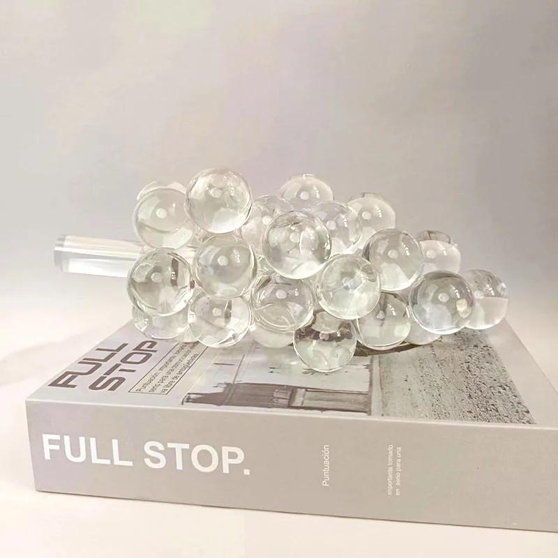 

Геометрические украшения из кристаллов винограда Современные простые креативные украшения из искусств и ремесел Фруктовые скульптуры из растений Товары для дома прозрачный