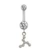 ASTM F136 Titanium PIERC Pendant Curved Navel Barbell Shiny CZ Sexy Belly Dance Earrings Bellybutton Helix Body Piercing Jewelry