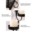 Elegant Black Metal Wall Candle Sconces, Leaf Shape Decorative Candlestick Candle Holders For Home And Event 2PCS