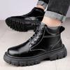 Mode Hohe Qualität Dicke Sohle Herren Motocross Stiefel Echtes Leder Winter High Top Schuhe Business Casual Britische Stiefeletten Sneakers