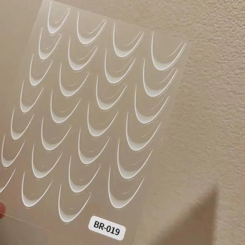 

Градиентные французские наклейки для ногтей 3D линии и полумесяца дизайн самоклеящиеся наклейки для салонов нейл-арта наклейки белый