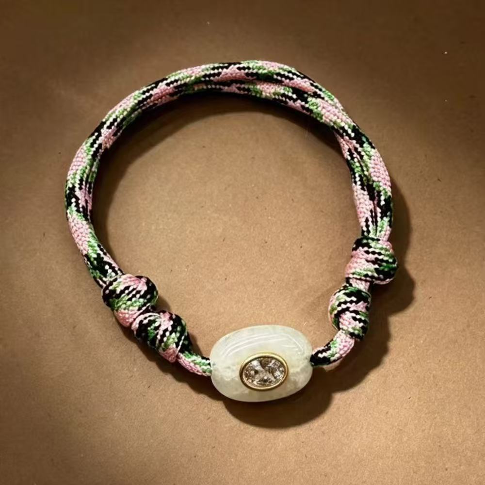 European and American Natural Stone Devil's Eye Colorful Braided Adjustable Bracelet Dopamine Series Trendy Lucky Charm 2026 New