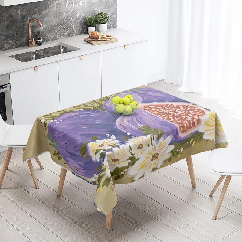 Food Theme Tablecloth Waterproof and Oil-proof Tablecloth Nordic Style Kitchen Tablecloth Modern Home Decoration