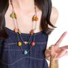 Dopamine color ceramic love hand-woven beaded necklace women's seaside vacation style long sweater chain accessories