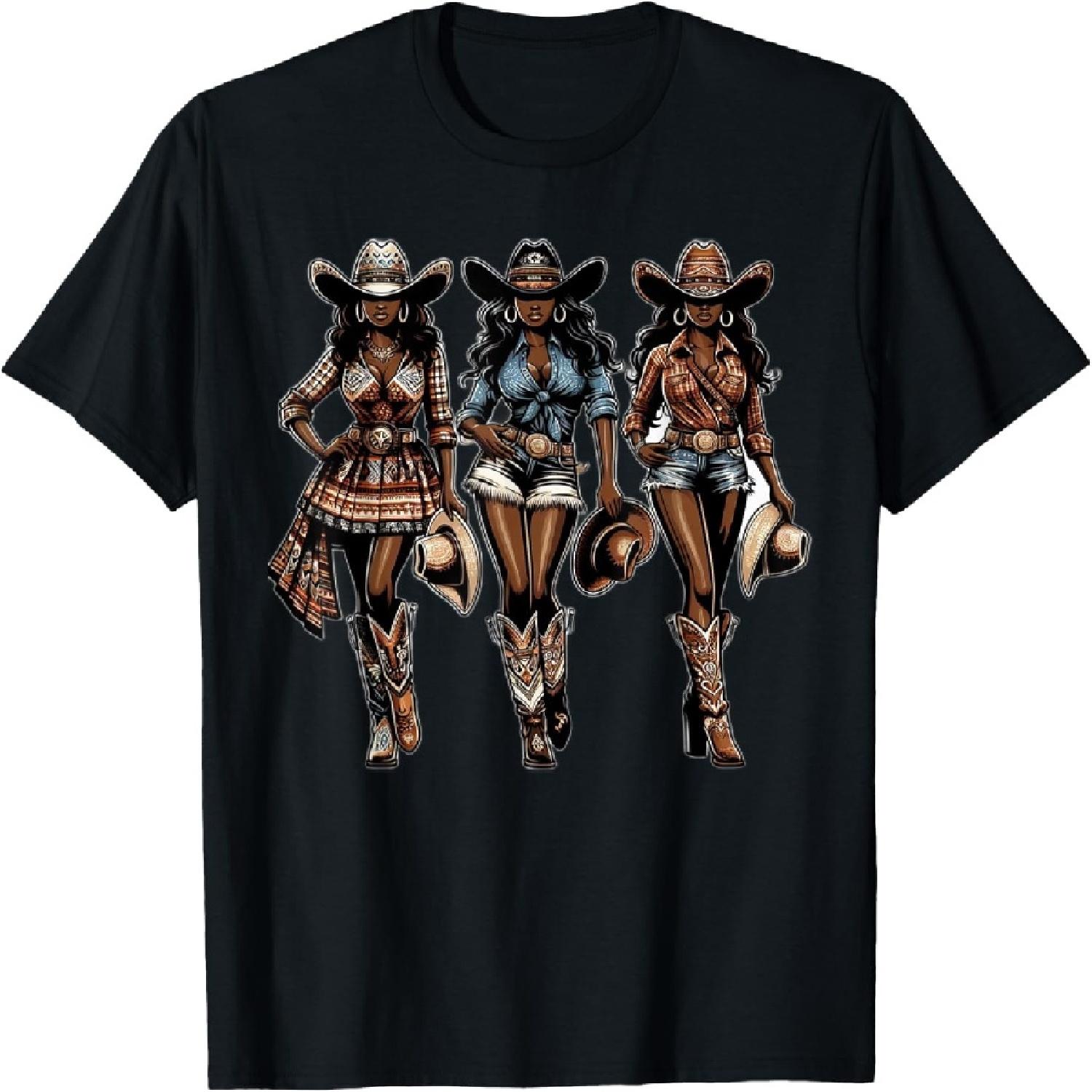 

Howdy Black Cowgirl Western Rodeo Melanin African American T-Shirt XXXXXL чорний