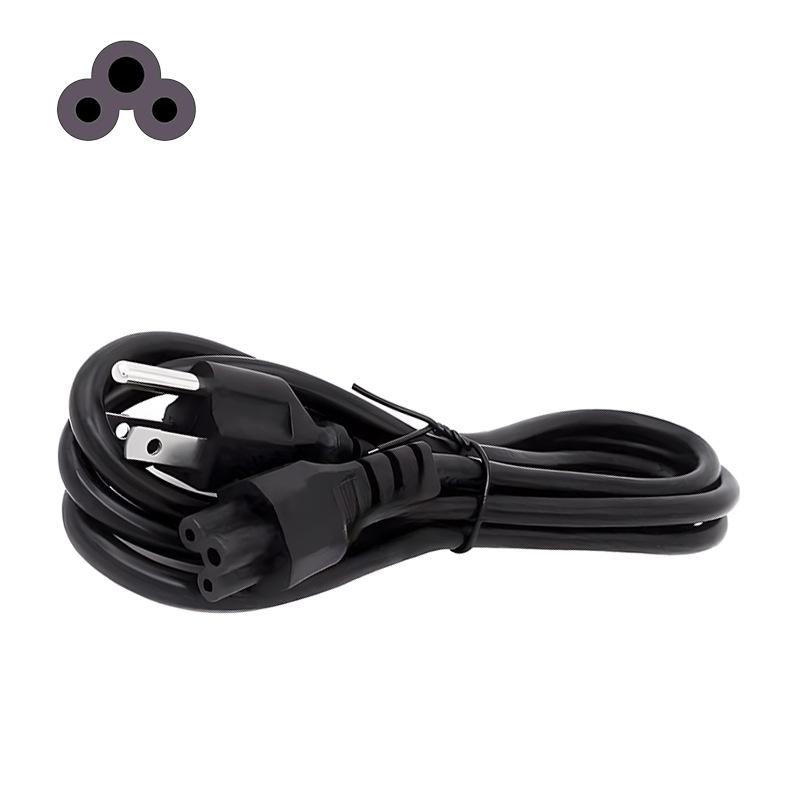 US Three-Pin Clover Tail C5 Laptop Adapter Cable - Pure Copper Power Cord
