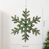 Green and Gold Hanging Christmas Decorations with Varied Holiday Motifs, Frosted Finish, and Integrated Ribbons for Seasonal Arrangements