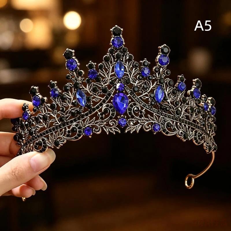Bling Rhinestone Bridal Wedding Crown Princess Style Tiara Elegant Bridal Headwear for Prom Pageant Wedding