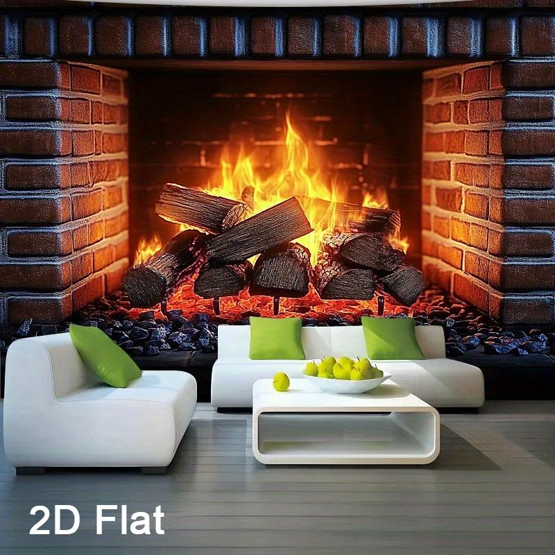 1Pcs Realistic Fireplace Decoration Background Winter Backdrop Decorations For Photo Studio Photo Booth Christmas Party